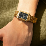 Fossil Raquel Black Dial Gold Steel Strap Watch for Women - ES5434