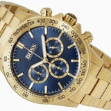Hugo Boss Ikon Chronograph Blue Dial Gold Steel Strap Watch for Men - 1513340