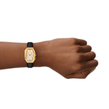 Michael Kors Suri Gold Dial Black Leather Strap Watch for Women - MK4880