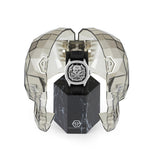 Philipp Plein Skeleton Spectre Silver Dial Black Silicone Strap Watch For Men- PWRAA0123