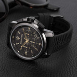 Maserati Successo Black Dial Black Rubber Strap Watch For Men - R8871621011