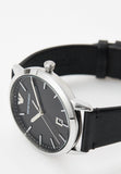 Emporio Armani Ruggero Black Dial Black Leather Strap Watch for Men - AR11193