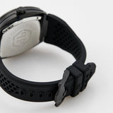 Philipp Plein Hexagon Phantom Black Dial Black Silicone Strap Watch For Men- PWPUA0324
