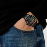 Philipp Plein Hexagon Phantom Black Dial Black Silicone Strap Watch For Men- PWPUA0324