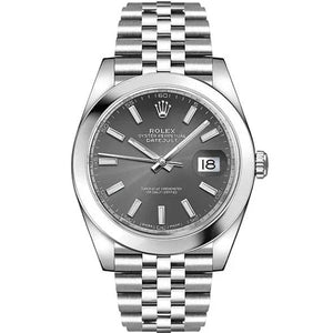 Rolex Datejust 41 Oyster Grey Dial Silver Oystersteel Bracelet Watch for Men - M126300-0008