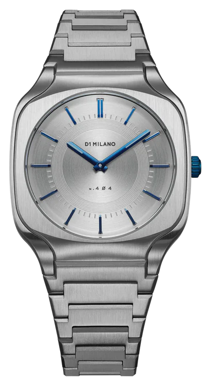 D1 Milano Square Silver Dial Silver Steel Strap Watch for Men - D1-SQBJ01