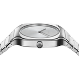 D1 Milano Square Silver Dial Silver Steel Strap Watch for Men - D1-SQBJ10