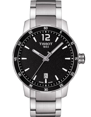 Tissot T-Sport Quickster Black Dial Silver Steel Strap Watch for Men - T095.410.11.057.00