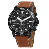 Tissot Seastar Black Dial Brown Leather Strap Watch for Men - T120.417.36.051.00