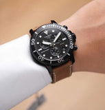 Tissot Seastar Black Dial Brown Leather Strap Watch for Men - T120.417.36.051.00