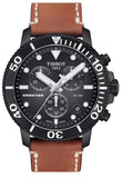 Tissot Seastar Black Dial Brown Leather Strap Watch for Men - T120.417.36.051.00