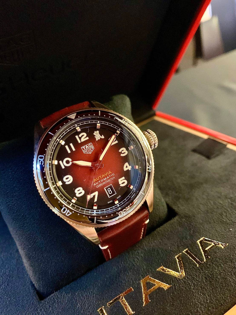 Tag Heuer Autavia Maroon Dial Watch for Men - WBE5193.FC8300