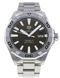 Tag Heuer Aquaracer Calibre 5 Automatic Sunray Brown Dial Silver Steel Strap Watch for Men - WAY2018.BA0927