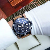 Tissot Seastar Black Dial Brown Leather Strap Watch for Men - T120.417.36.051.00