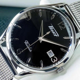 Tissot Heritage Visodate Black Dial Silver Steel Strap Watch - T118.410.11.057.00