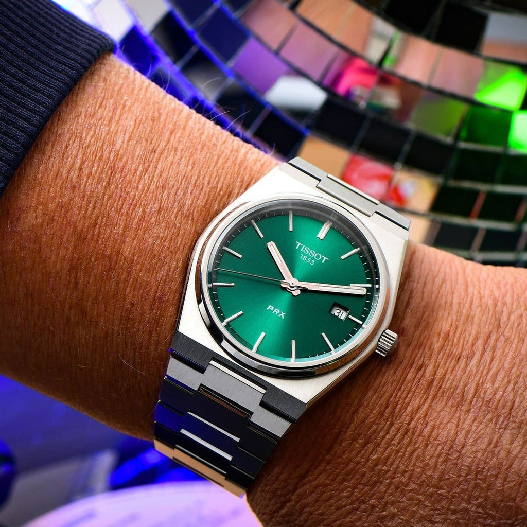 Tissot PRX Green Dial Silver Steel Strap Watch For Men - T137.410.11.091.00