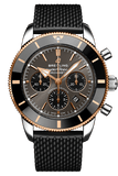 Breitling Superocean Heritage B01 Chronograph 44 Black Dial Black Mesh Bracelet Watch for Men - UB01621A1M1S1