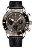 Breitling Superocean Heritage B01 Chronograph 44 Black Dial Black Mesh Bracelet Watch for Men - UB01621A1M1S1