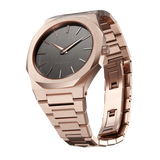 D1 Milano Ultra Thin Grey Dial Gold Steel Strap Watch for Men - D1-UTBJ08