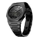 D1 Milano Ultra Thin Two Tone Black Steel Strap Watch for Men - D1-UTBJ31