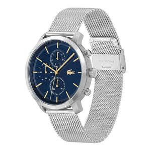 Lacoste Replay Blue Dial Silver  Steel Strap Watch for Men - 2011256