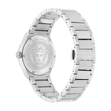 Versace V-Auria Quartz Turquoise Dial Silver Steel Strap Watch for Women - VE0F00225