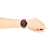 Versace Icon Active Chronograph Black Dial Pink Rubber Strap Watch For Men - VEZ700221
