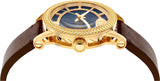 Versace Code Quartz Blue Dial Brown Leather Strap Watch For Men - VEPO00220