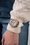 Guess Crown Jewel Multifunction Diamonds White Dial White Leather Strap Watch for Women - GW0411L1