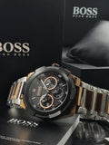 Hugo Boss Supernova Chronograph Black Dial Two Tone Steel Strap Watch for Men - 1513358