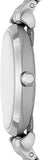 Emporio Armani Gianni T-Bar Quartz Blue Dial Silver Steel Strap Watch For Women - AR11594