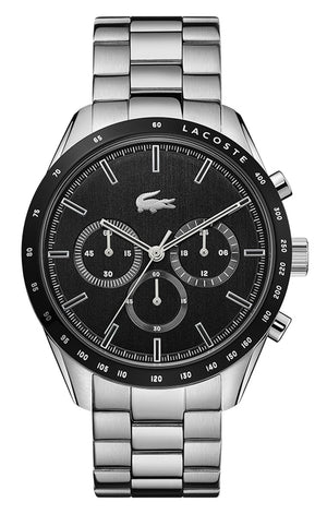 Lacoste Boston Black Dial Silver Steel Strap Watch for Men - 2011079
