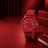 Lacoste 12.12 Red Dial Red Silicon Strap Watch for Unisex - 2010988