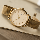 Fossil Commuter White Dial Gold Steel Strap Watch for Women - ES4332