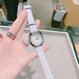 Emporio Armani Valeria Silver Dial Blue Leather Strap Watch for Women - AR11032