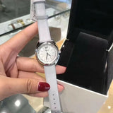 Emporio Armani Valeria Silver Dial Blue Leather Strap Watch for Women - AR11032