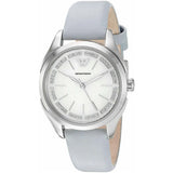 Emporio Armani Valeria Silver Dial Blue Leather Strap Watch for Women - AR11032