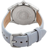 Emporio Armani Valeria Silver Dial Blue Leather Strap Watch for Women - AR11032