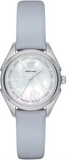 Emporio Armani Valeria Silver Dial Blue Leather Strap Watch for Women - AR11032