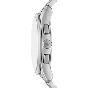 Emporio Armani Ruggero Black Dial Silver Steel Strap Watch for Men - AR11691