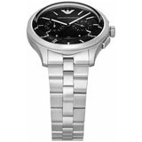 Emporio Armani Ruggero Black Dial Silver Steel Strap Watch for Men - AR11691