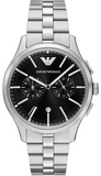 Emporio Armani Ruggero Black Dial Silver Steel Strap Watch for Men - AR11691