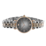 Emporio Armani Gianni T Bar Grey Dial Two Tone Steel Strap Watch For Women - AR1725