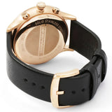 Emporio Armani Alpha Large Black Dial Black Leather Strap Watch for Men - AR1792