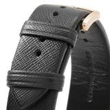 Emporio Armani Alpha Large Black Dial Black Leather Strap Watch for Men - AR1792