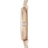 Emporio Armani Gianni T Bar Quartz White Dial Beige Leather Strap Watch For Women - AR1927
