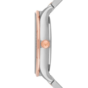 Emporio Armani Alpha Silver Dial Two Tone Steel Strap Watch for Women - AR1962