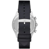 Emporio Armani Zeta Black Dial Black Leather Strap Watch for Men - AR1975