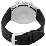 Emporio Armani Zeta Black Dial Black Leather Strap Watch for Men - AR1975