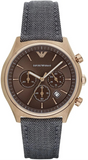 Emporio Armani  Zeta  Brown Dial Gray Fabric Strap Watch for Men - AR1976